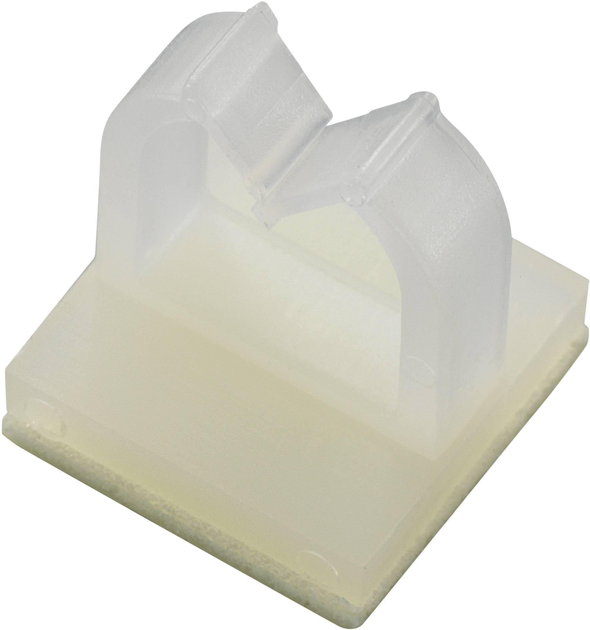 TRU COMPONENTS 11 mm Embase de fixation autocollant Plage de Ø du faisceau 8.90 mm (max) naturel