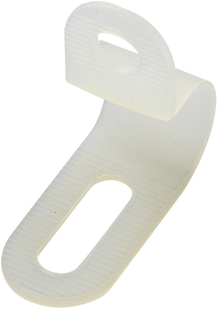 Bride de montage Plage de Ø du faisceau: 9.50 mm (max) TRU COMPONENTS TC-PC-0609203 1593107 blanc