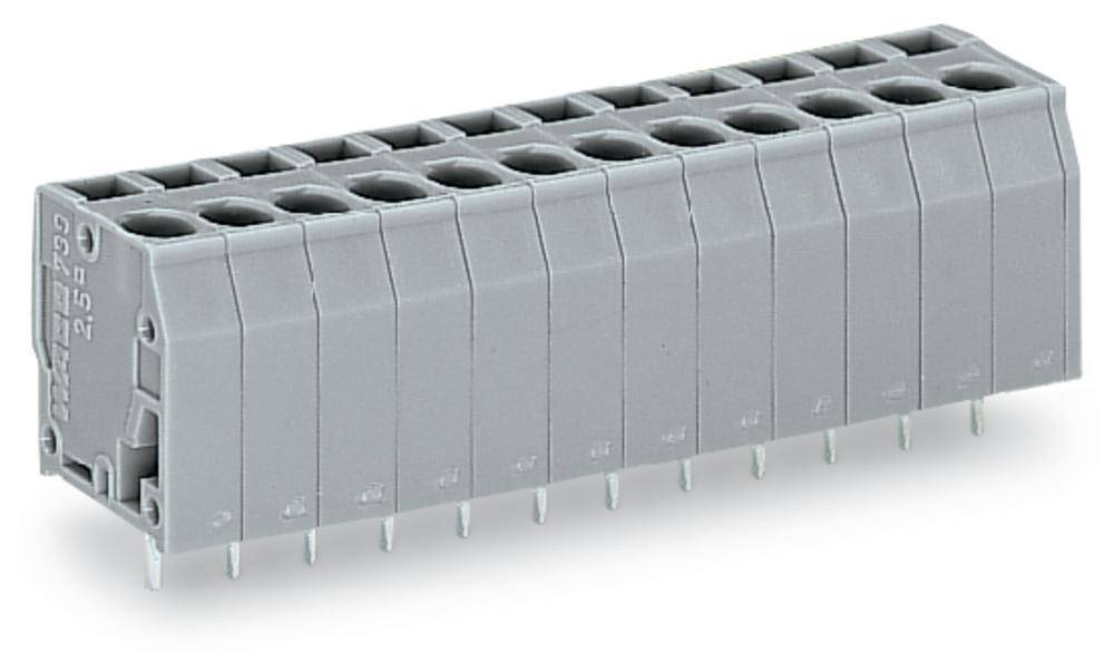 Bornier à ressort WAGO 739-112 2.50 mm² Nombre de pôles 12 gris 60 pc(s)