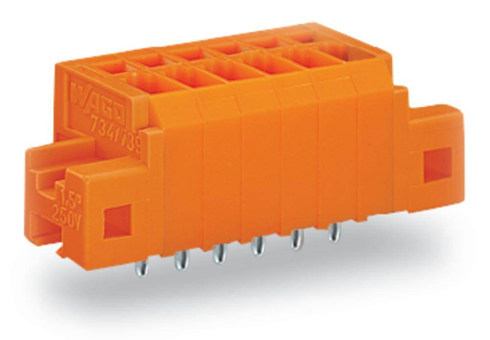 Bornier à ressort WAGO 739-337/100-000/001-000 1.50 mm² Nombre de pôles (num) 7 orange 100 pc(s)