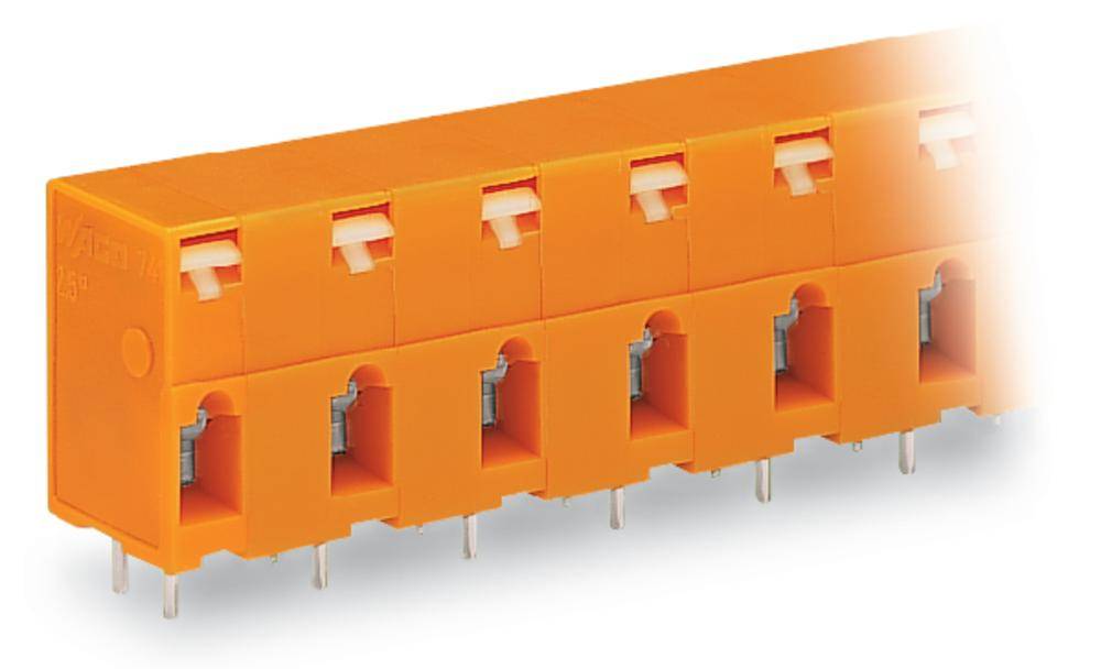 Bornier à ressort WAGO 741-607 2.50 mm² Nombre de pôles (num) 7 orange 60 pc(s)