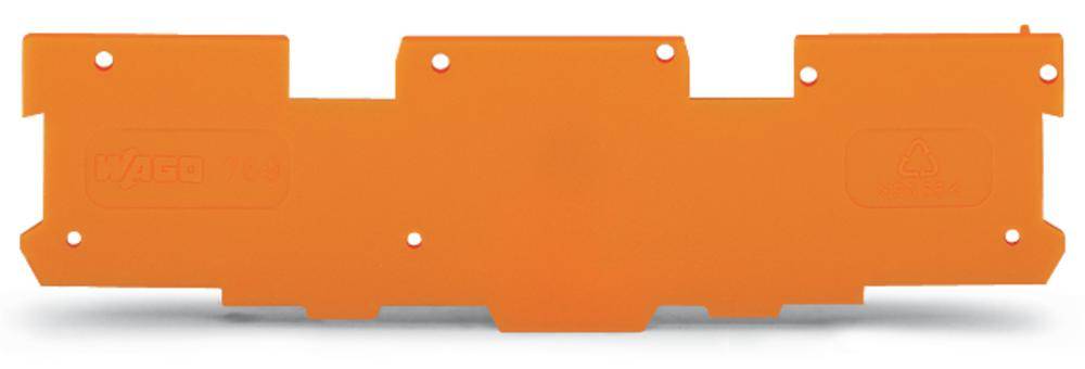 Un bouclier de protection rectangulaire orange utilisé pour couvrir ou protéger un dispositif technique.