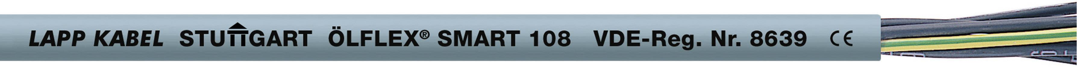 Un câble portant l'inscription 'LAPP KABEL STUTTGART ÖLFLEX SMART 100 VDE-Reg. Nr. 8690' avec des fils apparents de différentes couleurs.