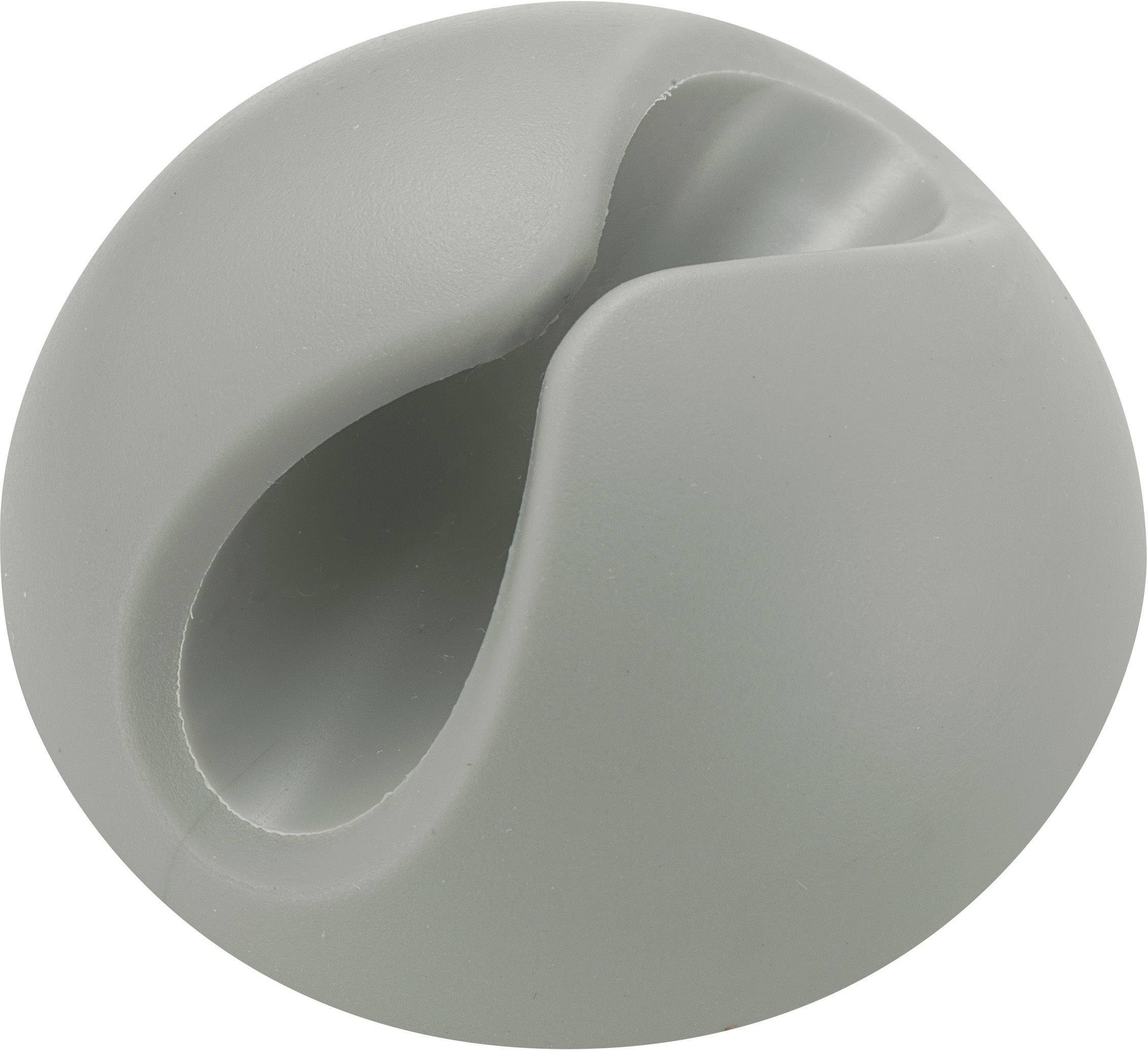 Support de câble gris en silicone avec une ouverture pour fixer les câbles sur une surface lisse.