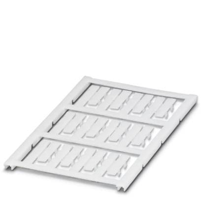 Un couvercle de grille blanc, rectangulaire, avec plusieurs fentes longitudinales, adapté à la ventilation ou comme protection.