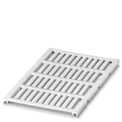 Une grille rectangulaire blanche en plastique est posée à plat sur la surface. Elle présente des traverses parallèles avec des ouvertures étroites entre elles.