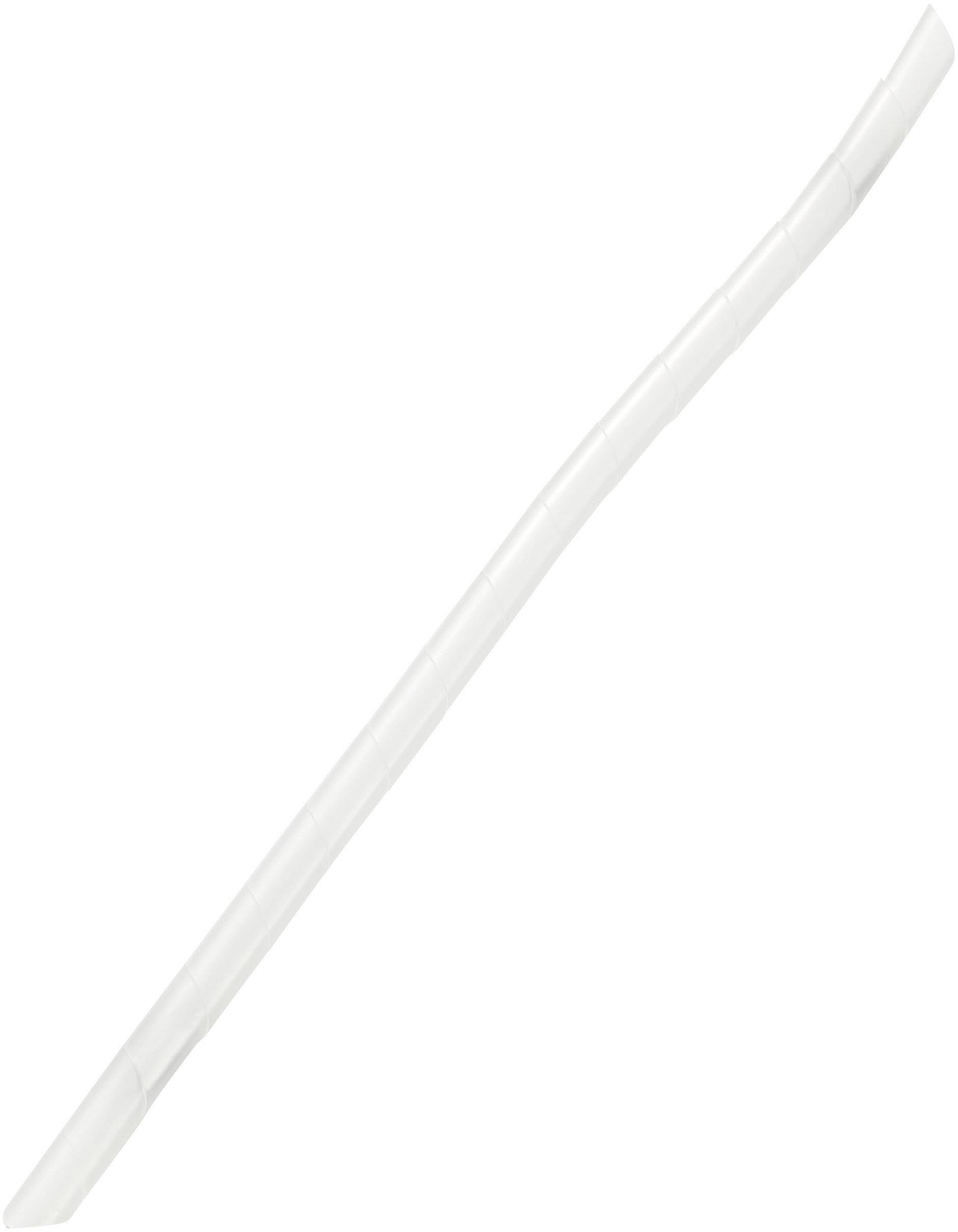 Une tige unique, incurvée, blanche en plastique sur fond blanc.