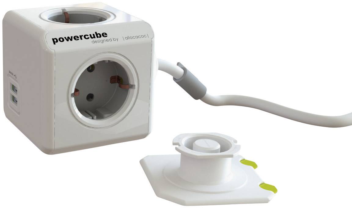 Cube multiprise x4 Segula Powercube 50455 blanc, gris