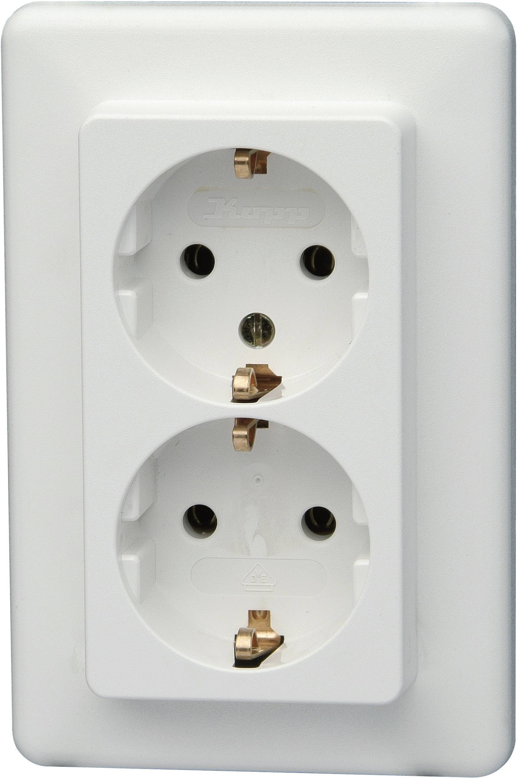 Prise 2P+T Kopp 912613066 Europa blanc arctique, mat