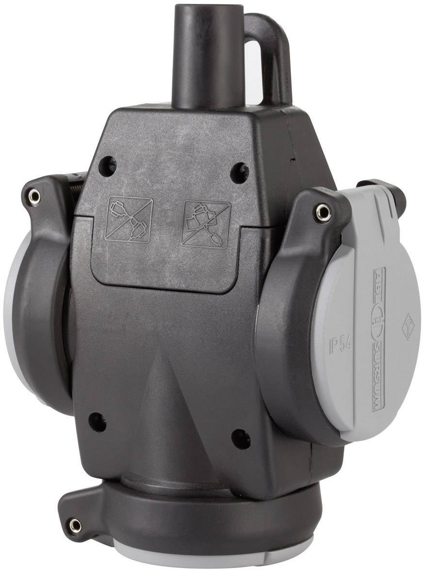 Adaptateur triple ABL Sursum 1173563 caoutchouc 230 V gris, noir IP54