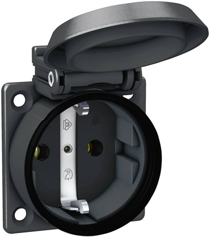 Prise de courant encastrée ABL Sursum 1561000 IP54 noir
