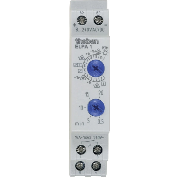Minuterie d'escalier profilé 8 V DC/AC, 12 V DC/AC, 24 V DC/AC, 110 V DC/AC, 230 V DC/AC Theben 0010002 Minuterie d'escalier profilé 8 V DC/AC, 12 V DC/AC, 24 V DC/AC, 110 V DC/AC, 230 V DC/AC Theben 0010002