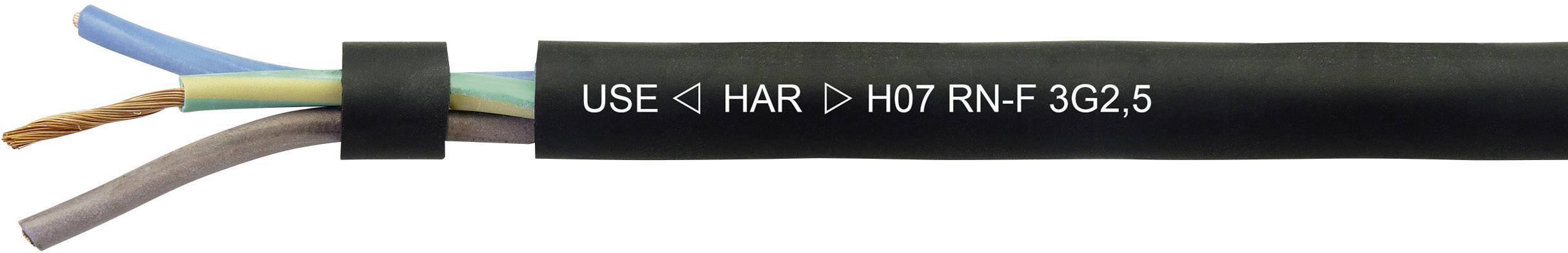 HELU 558445 Câble à gaine caoutchouc H07RN-F 3 G 1.5 mm² noir Marchandise vendue au mètre