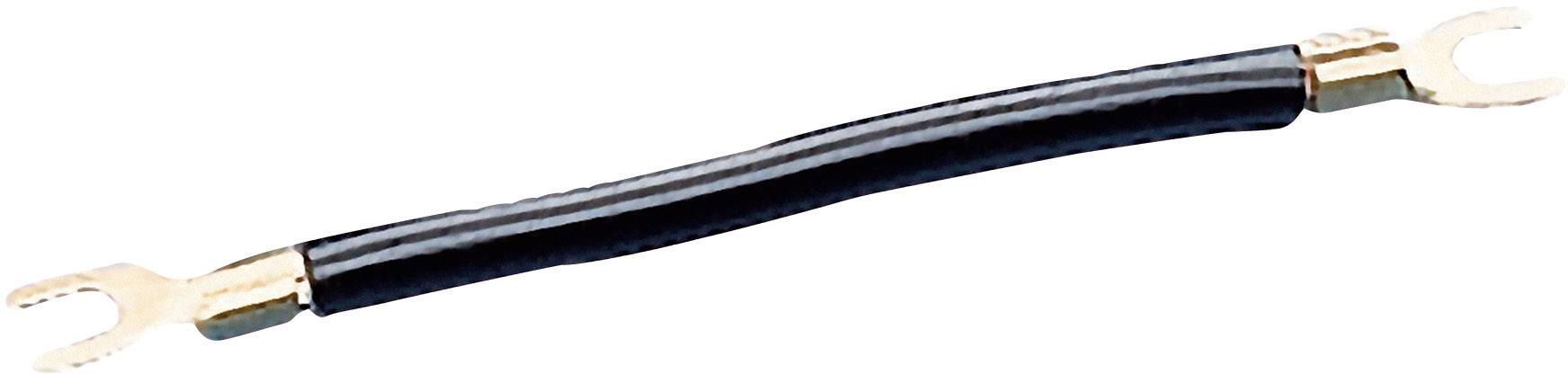 Pont de câblage 1 x 6 mm² Jäger Direkt 559328 avec cosse à fourche M5 des 2 cotés noir 125 mm