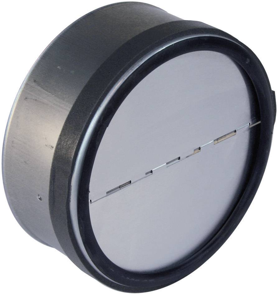 Compteur mécanique rond avec boîtier noir et argent ; un affichage numérique à fenêtre sur la face avant.