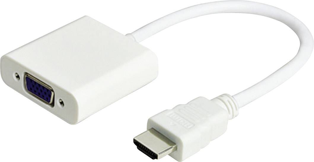 Adaptateur HDMI, VGA JJ JouJye 2240 [1x HDMI mâle - 1x VGA femelle] 16.00 cm blanc