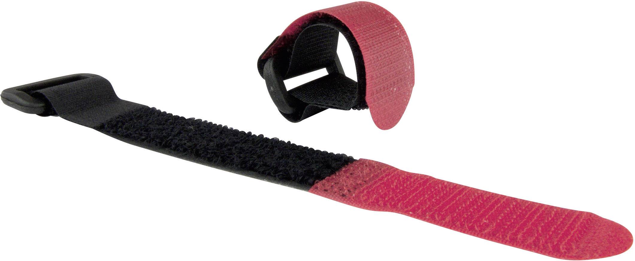 VELCRO® E1010000533002 Bande auto-agrippante pour grouper partie velours et partie agrippante (L x l) 480 mm x 25 mm noir, rouge