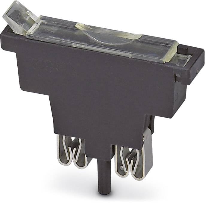 Un micro-interrupteur gris foncé avec un levier, deux contacts métalliques et un boîtier noir, couramment utilisé dans les appareils électroniques.