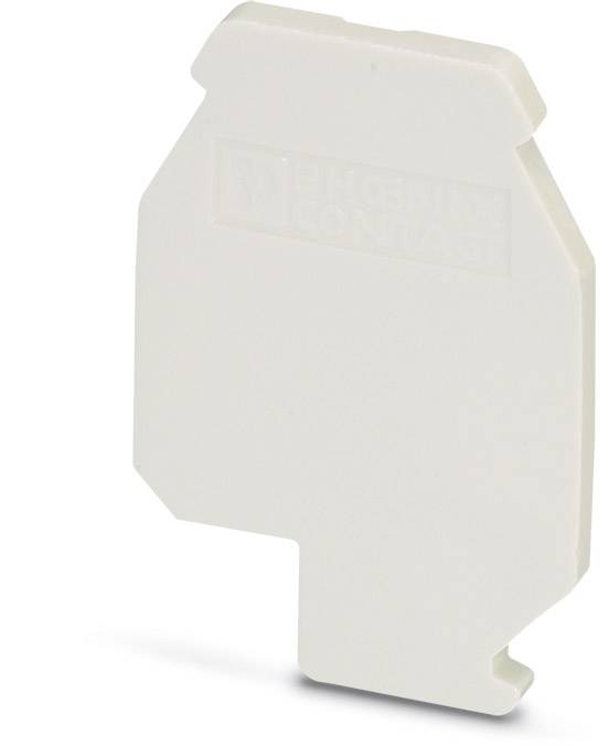 Une cloison blanche pour un bornier de Phoenix Contact, utilisée pour l'isolation électrique entre des bornes adjacentes.
