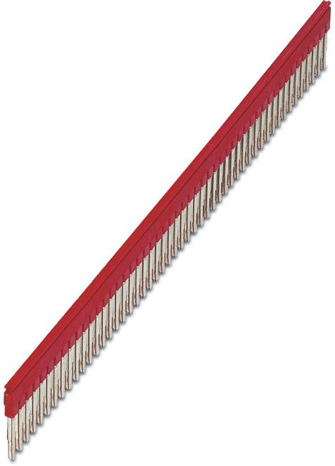 Connecteur long de couleur rouge avec de nombreuses broches, utilisable pour les connexions électriques sur les circuits imprimés dans les montages électroniques.