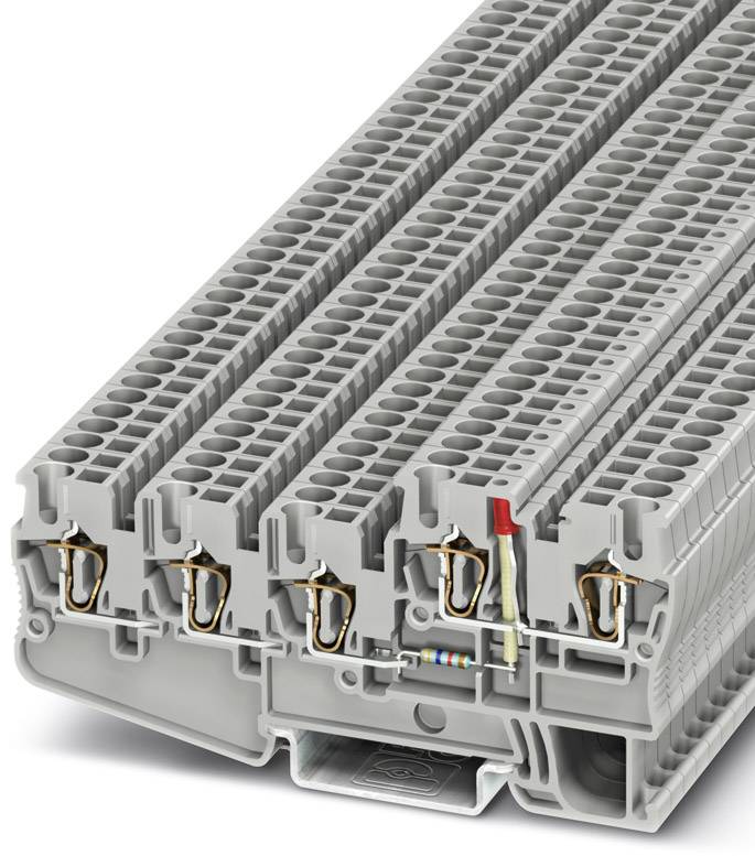 Bloc de jonction pour capteurs / actionneurs gris Contenu: 50 pc(s) Phoenix Contact STIO 2,5/4-3B/L-LA24RD/O-M 3209154