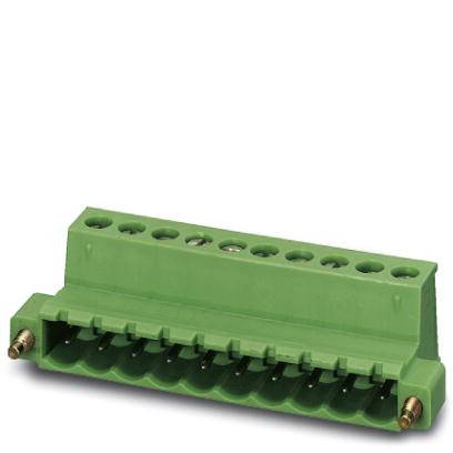 Un connecteur électrique vert avec plusieurs bornes de connexion, utilisé pour raccorder des fils dans un circuit.