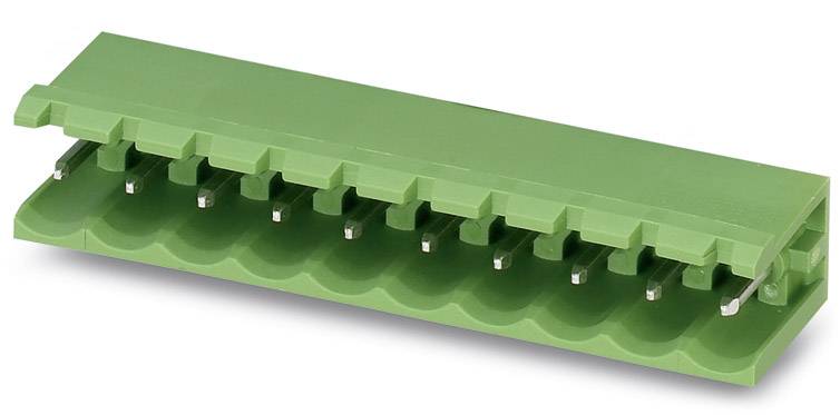 Connecteur vert multibroche, utilisé pour les connexions électriques dans les circuits électroniques.