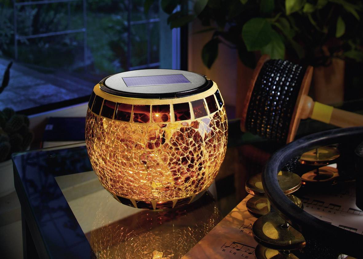 Esotec Brilliant 102066 Lampe de jardin solaire blanc chaud marron