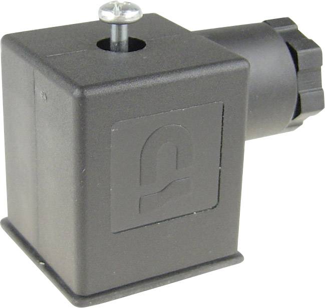 Boîtier noir rectangulaire avec une vis en haut, composant électrique ; utilisé pour la connexion dans divers appareils.