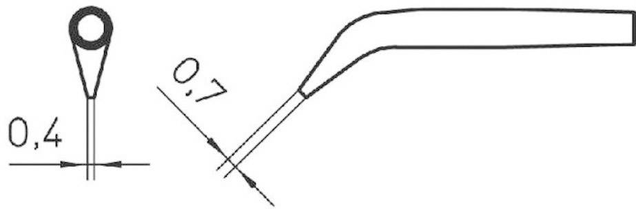 Weller RTW2 Panne de fer à souder forme ronde, biseautée 45° Taille de la panne 0.7 mm Contenu 1 pc(s)