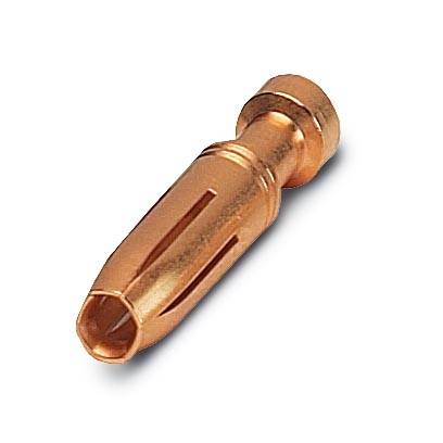 Connecteur métallique de couleur cuivrée, de forme cylindrique, couramment utilisé pour les connexions électriques ou les branchements d'appareils.
