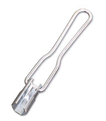 Une pince métallique argentée avec un long manche et une griffe préhensive ronde et dentelée, souvent utilisée pour maintenir de petits objets.