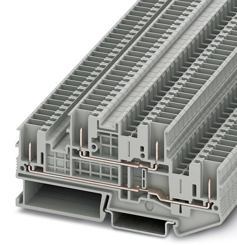Bloc de jonction à 2 étages Phoenix Contact STTB 2,5/4P 3061486 gris 50 pc(s)