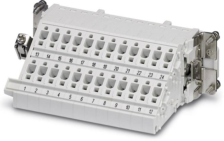 Un connecteur électrique blanc avec des bornes numérotées de 1 à 24.