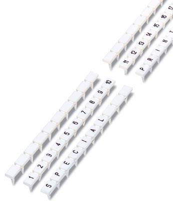 Barrette blanche en plastique avec les lettres 'H', 'P', 'R', 'I', 'M', 'E' et les chiffres '1', '2', '3', '4', '5', '7', '8', '9', '0'.