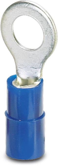 Cosse de câble bleue avec œillet métallique, utilisée pour la connexion sécurisée de câbles électriques.