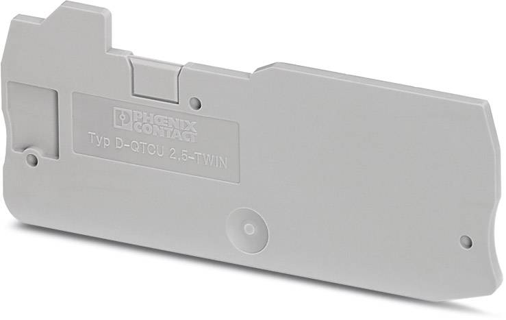 Plaque de recouvrement grise pour bornes de jonction de Phoenix Contact, type D-QTCU 2,5-TWIN.