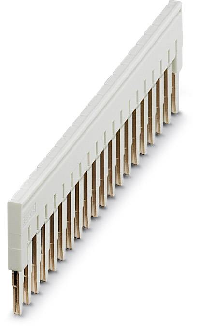 Barrette multiprise électrique avec contacts en plastique blanc et en cuivre ; utilisée pour connecter des composants électroniques.