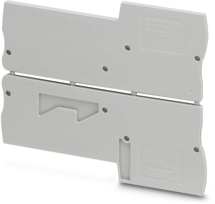 Un pont en plastique gris avec un texte gravé de 'Phoenix Contact', indiquant la désignation de modèle 'D-ST 0,254'.