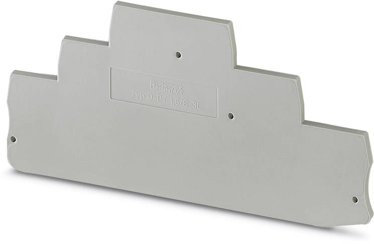 Pièce en plastique grise aux bords étagés avec une zone rectangulaire au centre. Probablement destinée à des applications mécaniques.