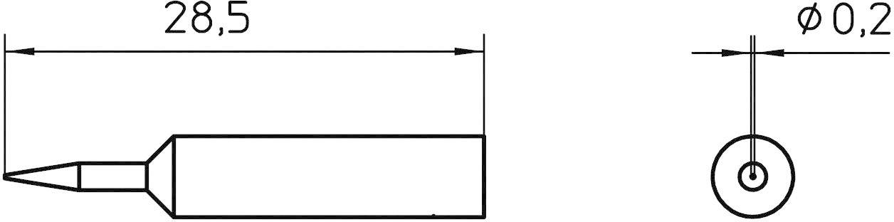 Panne de fer à souder forme ronde Weller XNT 1S Taille de la panne 0.2 mm 1 pc(s)
