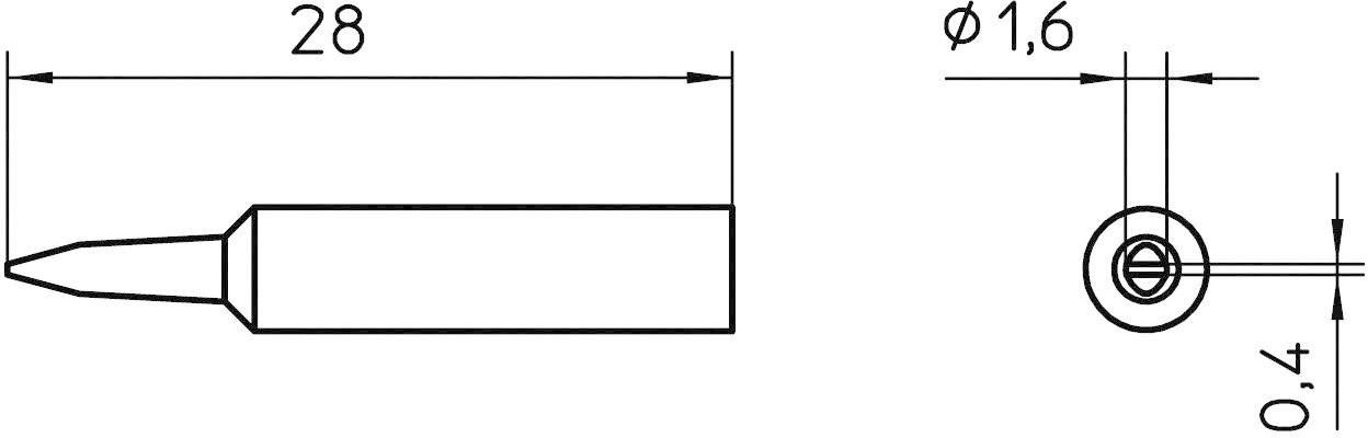 Weller XNT A Panne de fer à souder forme de burin Taille de la panne 1.6 mm Contenu 1 pc(s)