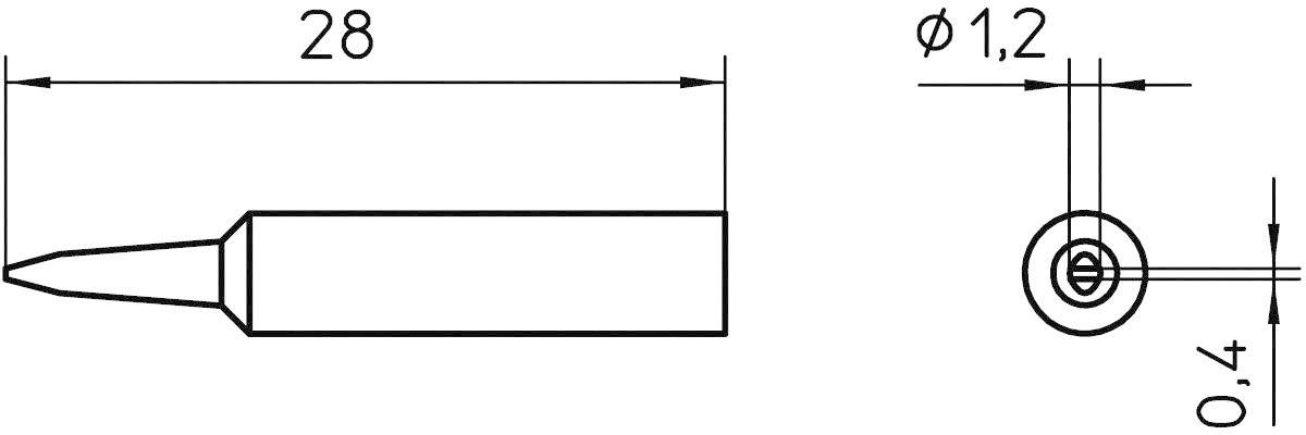 Weller XNT K Panne de fer à souder forme de burin Taille de la panne 1.2 mm Contenu 1 pc(s)