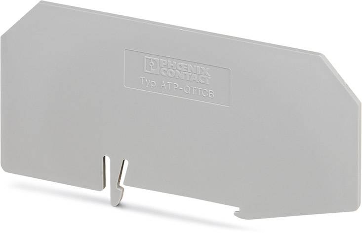 Couvercle isolant gris pour une connexion électrique, étiqueté 'Type ATP-QTTCB', avec logo de marque.