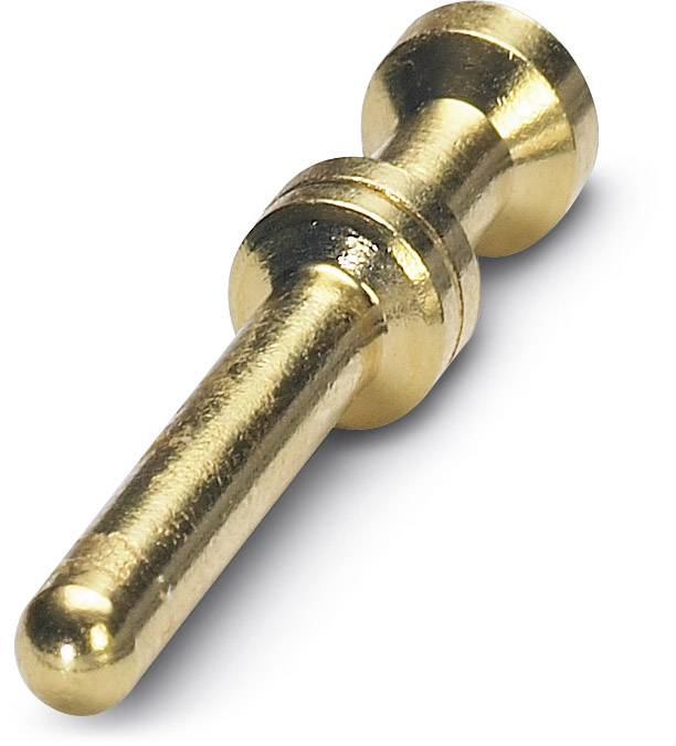 Une fiche dorée, cylindrique avec une extrémité plus large et une tige étroite. Principalement utilisée pour les connexions électriques.