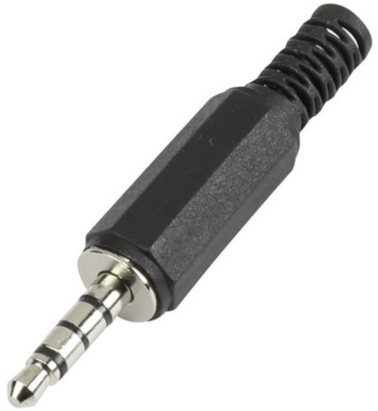 Jack 3.5 mm mâle, droit TRU COMPONENTS 595196 Nombre de pôles: 4 stéréo noir