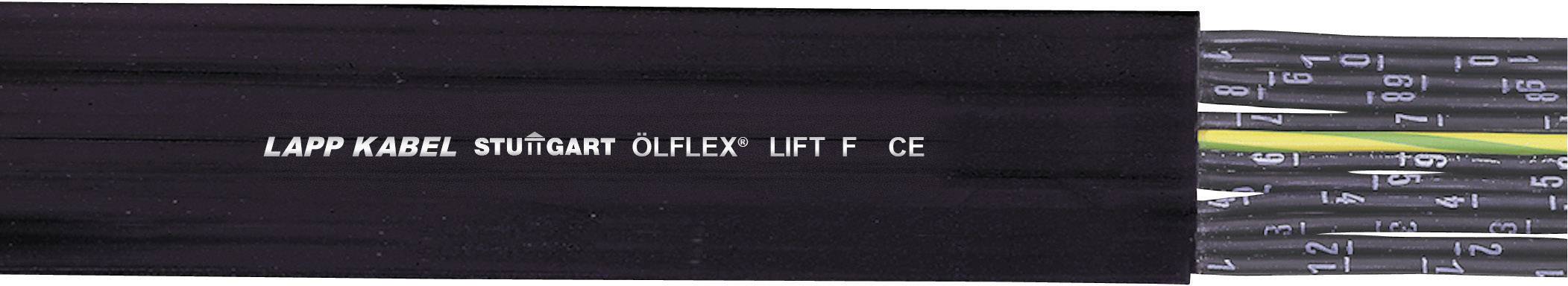Câble noir portant l'inscription 'LAPP KABEL STUTTGART ÖLFLEX LIFT F CE', plusieurs fils numérotés visibles.