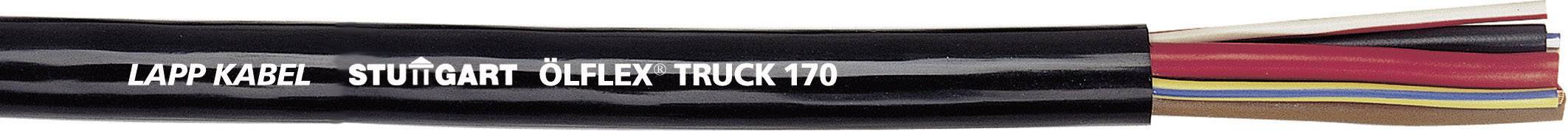 Un câble électrique noir avec plusieurs fils de couleurs, étiqueté 'Lapp Kabel Stuttgart ÖLFLEX TRUCK 170'.