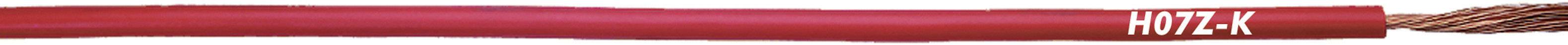 Câble rouge portant l'inscription 'HO7Z-K' sur sa surface.
