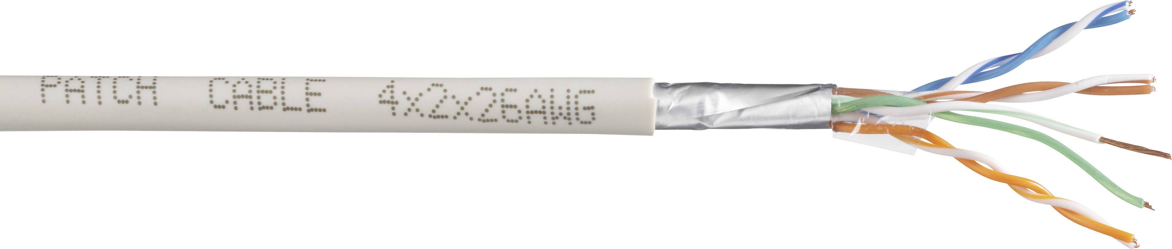 TRU COMPONENTS Câble réseau CAT 6 SF/UTP 4 x 2 x 0.27 mm² blanc 50 m